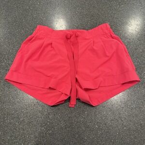 LULULEMON Watermelon Pink Running Athletic Cuffed Tie Waist Shorts Size 8